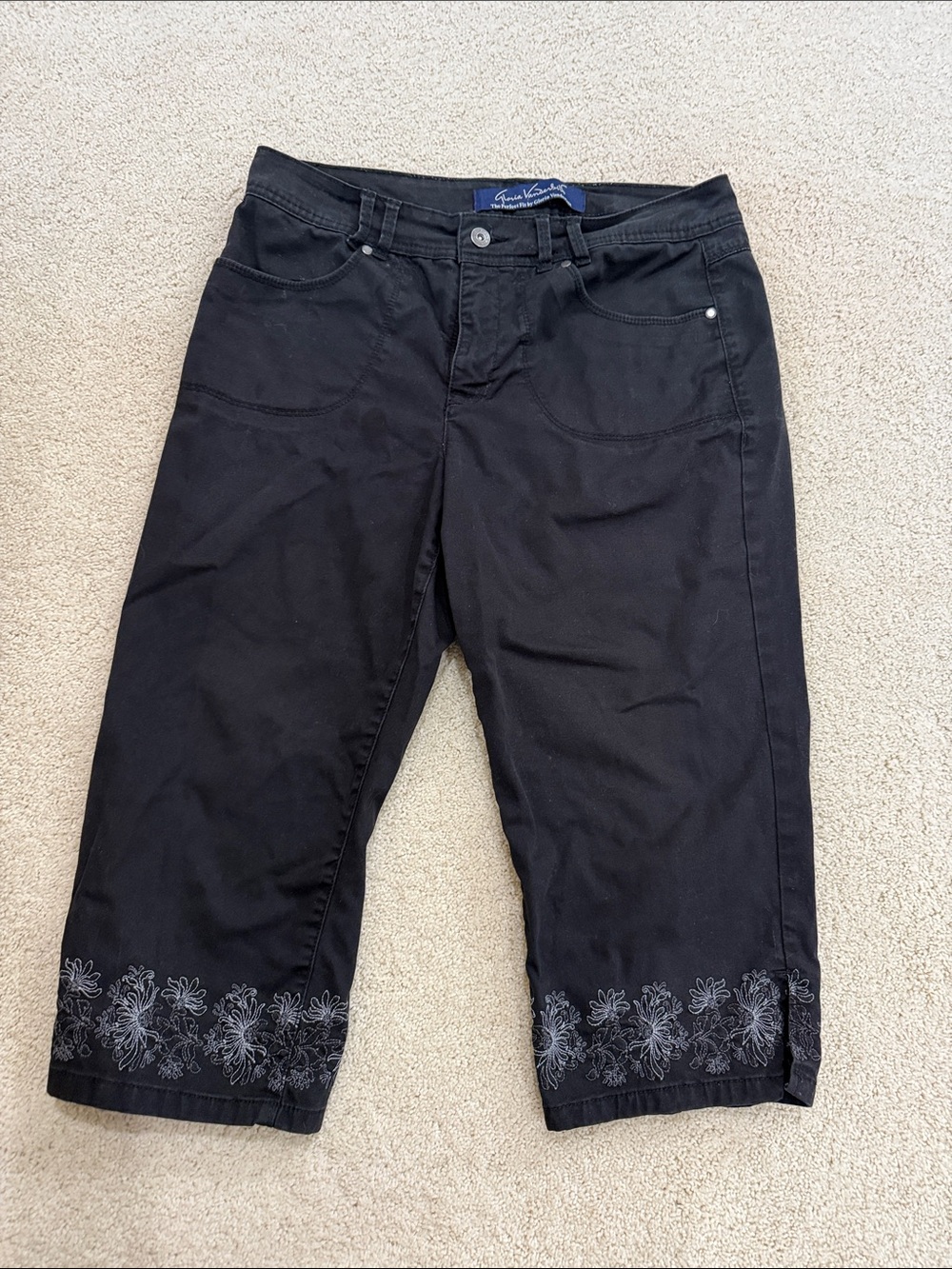 Gloria Vanderbilt Black Jeans Capris size 10